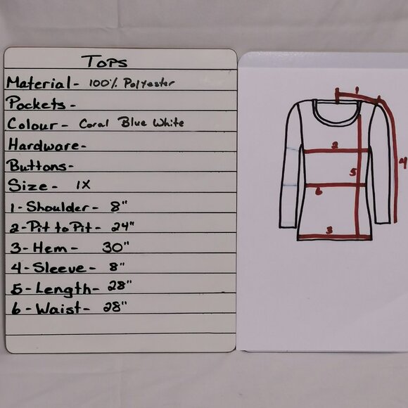 🦋3/$20 Coral Paisley Tee Size 1X #58 - Picture 8 of 8